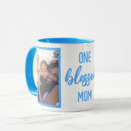 One Blessed Mom | モダンな母の日フォトギフト マグカップ