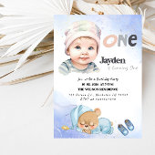 ONE Boy 1st Birthday Party-Minimal First Birthday  招待状
