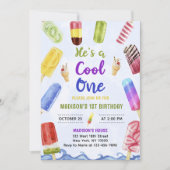 One Boy Popsicleクールの誕生日パーティー 招待状 (正面)