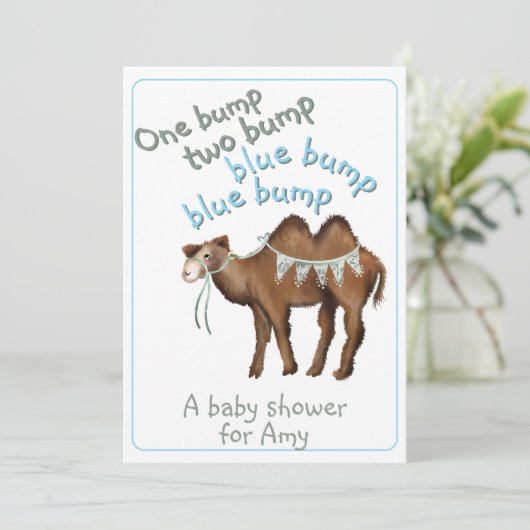 One bump two bump baby shower Invitation 招待状 (スタンド正面)
