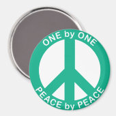 One by One Peace by Peace 3インチラウンドマグネット マグネット (正面/裏面)