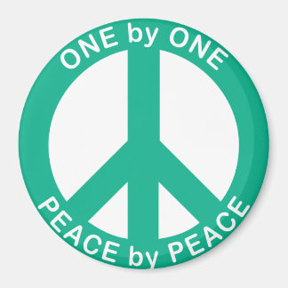 One by One Peace by Peace 3インチラウンドマグネット マグネット