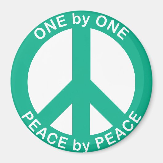 One by One Peace by Peace 3インチラウンドマグネット マグネット (正面)