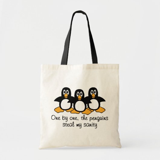 One by One The Penguins Funny Saying Design トートバッグ (正面)