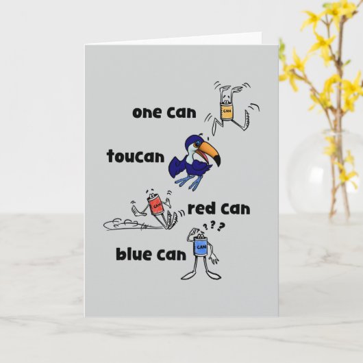 One Can Toucan Red Can Blue Can Card カード (黄色い花)
