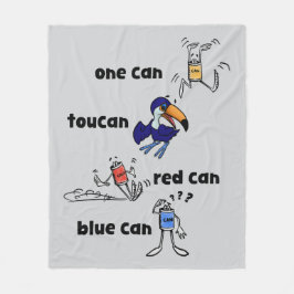 One Can Toucan Red Can Blue Can Fleece Blanket フリースブランケット