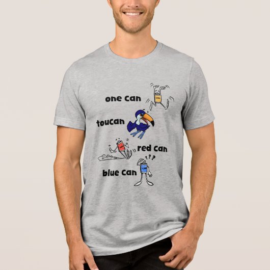 One Can Toucan Red Can Blue Can Men's Shirt トライブレンドＴシャツ (正面)