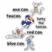 One Can Toucan Red Can Blue Can Stickers シール (正面)