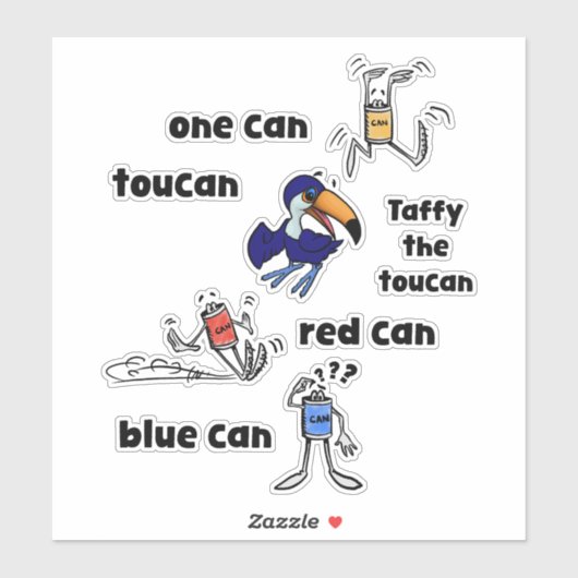 One Can Toucan Red Can Blue Can Stickers シール (シート)