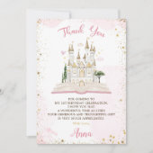 One-ce Upon A Time Princess 1st Birthday Party サンキューカード (正面)