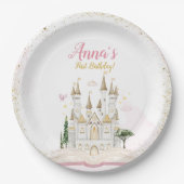 One-ce Upon A Time Princess 1st Birthday Party ペーパープレート (正面)
