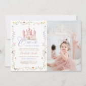 One-ce Upon A Time Princess Castle Birthday Photo 招待状 (正面)