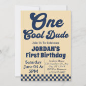 One Cool Dude 1歳の誕生日 招待状 (正面)