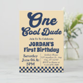 One Cool Dude 1歳の誕生日 招待状 (スタンド正面)