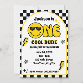 One Cool Dude 1st Birthday Invitation 招待状