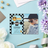 One Cool Dude 1st First Birthday Skateboard Photo アクリル招待状 (インサイチュ (ウェディング))