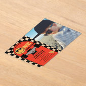 One Cool Dude 1st First Birthday Skateboard Photo アクリル招待状 (レイダウン)