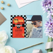 One Cool Dude 1st First Birthday Skateboard Photo アクリル招待状 (インサイチュ (ウェディング))