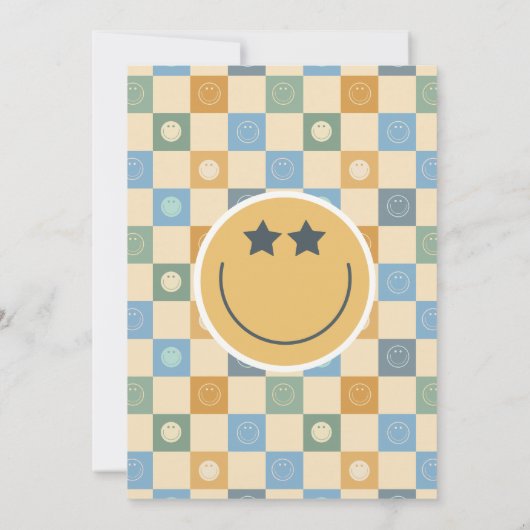 One Cool Dude Boys Blue 1st Birthday Invitation 招待状 (裏面)