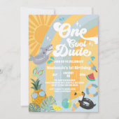 One Cool Dude Summer Party 1st Birthday Invitation 招待状 (正面)