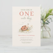 One Cute Bug 1st Girl's Birthday Party 招待状 (スタンド正面)