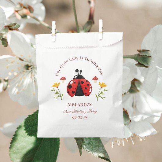 One Cute Bug Ladybug 1st Birthday Favor Bags フェイバーバッグ