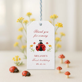 One Cute Bug Ladybug 1st Birthday Gift Tag ギフトタグ