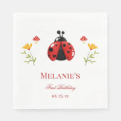 One Cute Bug Ladybug 1st Birthday Paper Napkin スタンダードランチョンナプキン (正面)