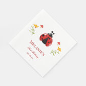 One Cute Bug Ladybug 1st Birthday Paper Napkin スタンダードランチョンナプキン (角)