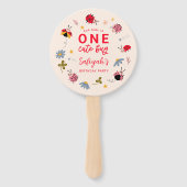 ONE Cute Bug Ladybug Birthday Party Photo  ハンドファン (正面)