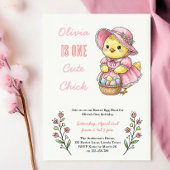 One Cute Chick Easter Themed 1st Birthday Party 招待状