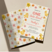 One Cute Duck First Birthday Invitation 招待状
