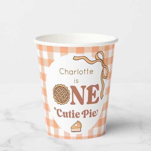 One Cutie Pie 1st Birthday 紙コップ (裏面)