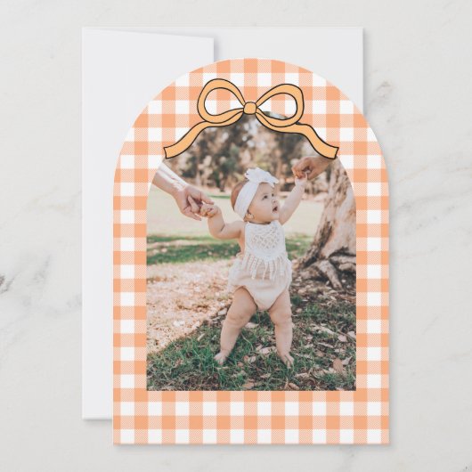 One Cutie Pie 1st Birthday Photo Invitation 招待状 (裏面)