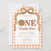 One Cutie Pie 1st Birthday Photo Invitation 招待状 (正面)