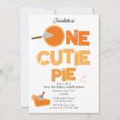 One Cutie Pie Invite 1st First Birthday Cute 招待状 (正面)
