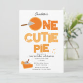 One Cutie Pie Invite 1st First Birthday Cute 招待状 (スタンド正面)