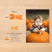 One Cutie Pie Invite 1st First Birthday Cute Photo アクリル招待状 (正面)
