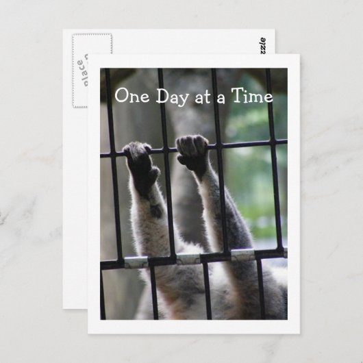 「One Day at a Time」、やる気を起こさせる引用文 ポストカード (正面/裏面)