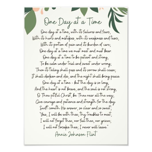 One Day At a Time Annie Johnson Flint Art フォトプリント (正面)