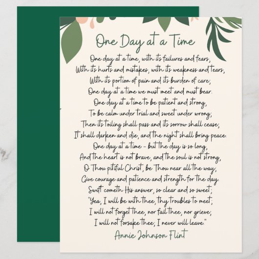 One Day At A Time Annie Johnson Flint Paper Sheet (正面/裏面)