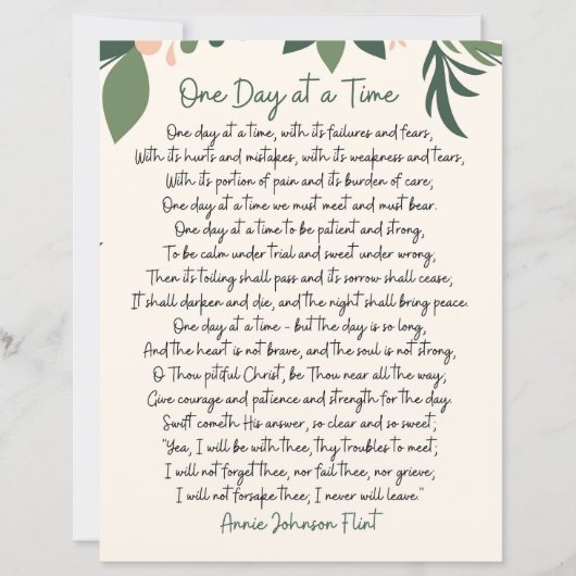 One Day At A Time Annie Johnson Flint Postcard (正面)