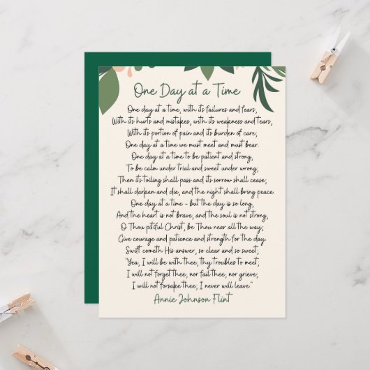 One Day At A Time Annie Johnson Flint Postcard 招待状 (正面/裏面インサイチュ)