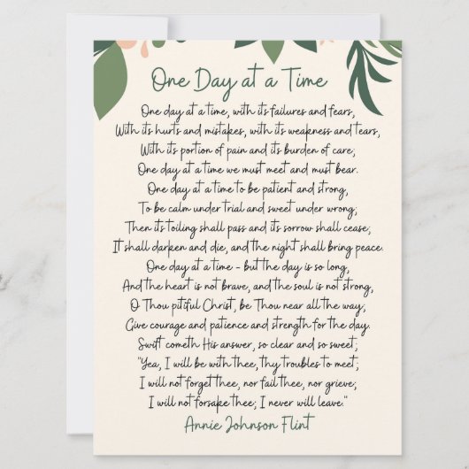 One Day At A Time Annie Johnson Flint Postcard 招待状 (正面)