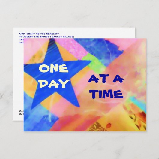 One Day at a Time Blue Starはがき ポストカード (正面/裏面)