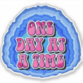 One Day At A Time Geode 12 Step AA Recovery Slogan シール (正面)