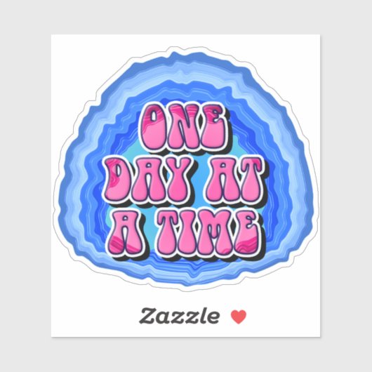 One Day At A Time Geode 12 Step AA Recovery Slogan シール (シート)