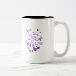 One Day at a Time Inspirational Mug – Comfort & En ツートーンマグカップ