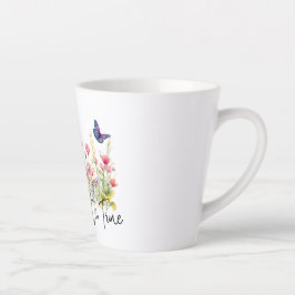 One Day at a Time Inspirational Quote Wildflowers カフェラテマグ