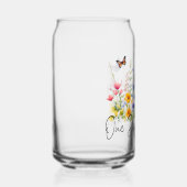 One Day at a Time Inspirational Quote Wildflowers ガラス缶 (右)